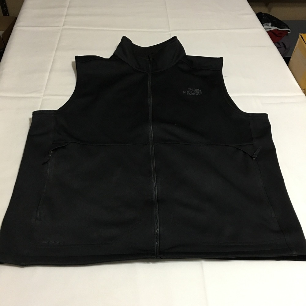 The North Face Windwall Vest Mens XL Black Full Zip Sleeveless Jacket